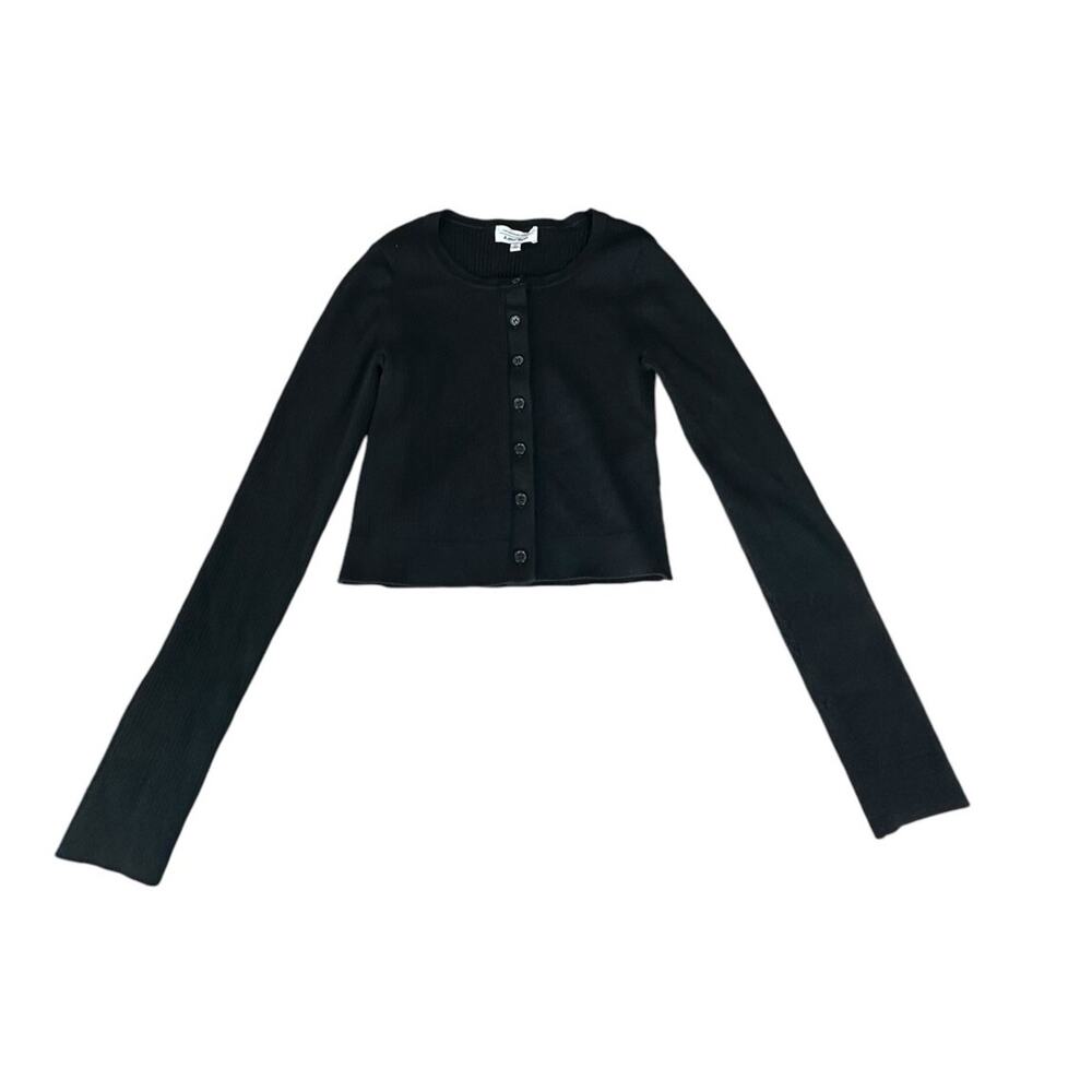 & Other Stories Cropped Rib-Knit Cardigan Sweater Size Small Preppy Y2K